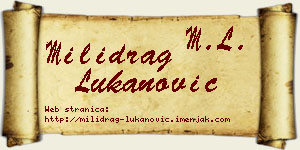 Milidrag Lukanović vizit kartica